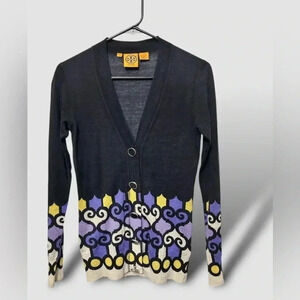 Tory Burch wool light weight soft cardigan sz XS 006